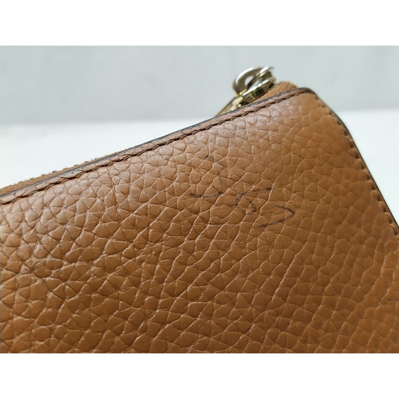 Michael Kors Brown Pebbled Leather Zipper Closure Credit Card Wallet - Picture 8 of 16